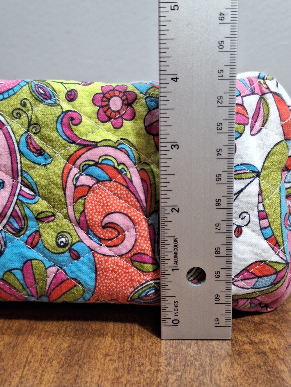 Handmade Quilted Cotton Tote Bag Purse 12X9 In Paisley Floral Pink Blue Pockets - Picture 15 of 16